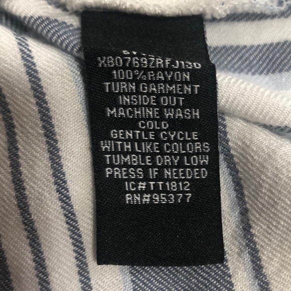 Sanctuary Tomboy Strip Shirt Roll Tab Sleeves Large - Picture 4 of 8